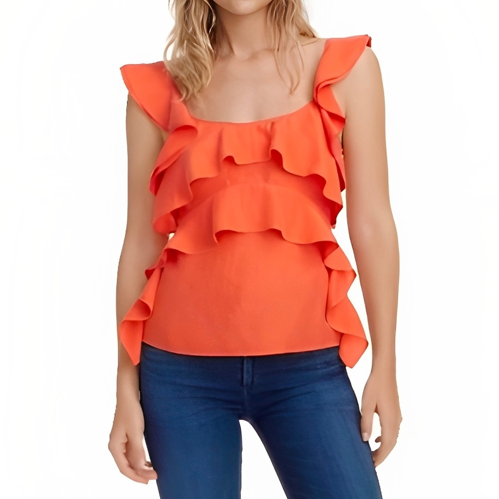 Club Monaco Silk Rowlen Cropped Tie Top Size Medium